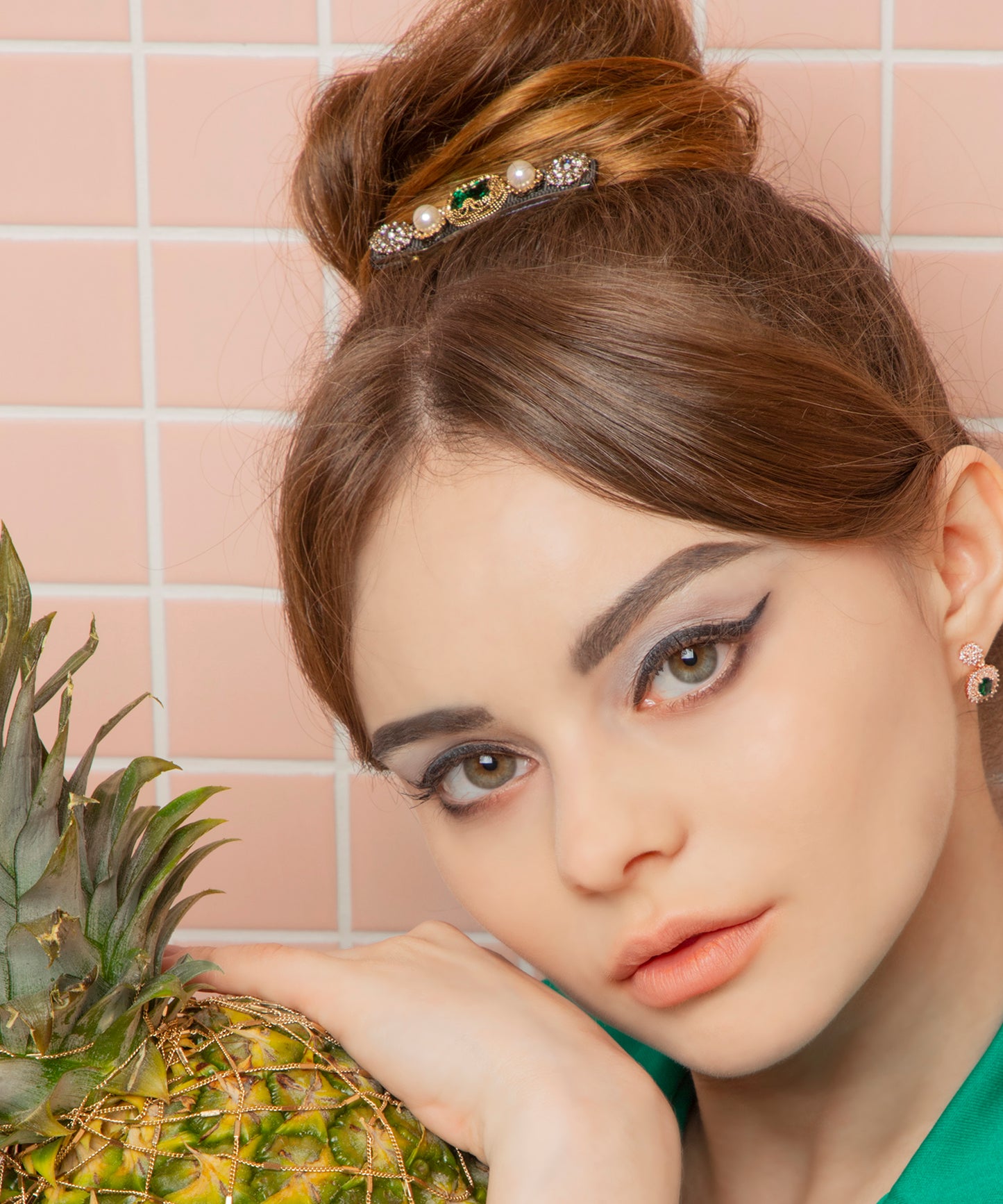 Lena Hair Clip Mini クリスタル パール アンティーク レナ ミニ ヘアクリップ