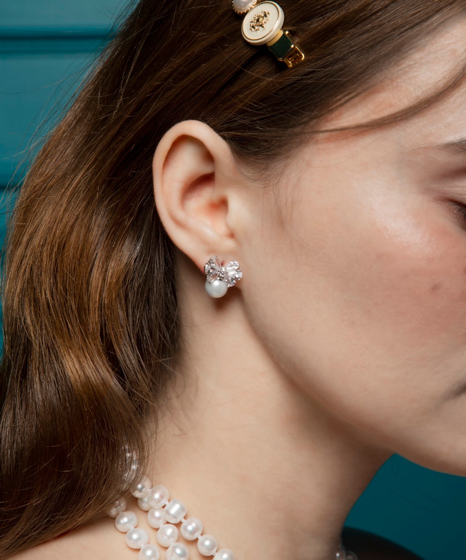 フィオコ パール キュービックジルコニア ピアス | Mela Bianca