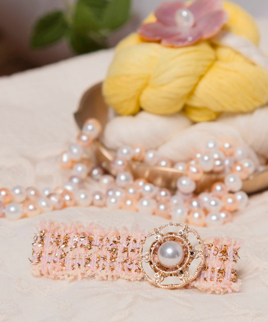 Luna Tweed Clip Pin ツイード リボン レザー パール ヘアピン