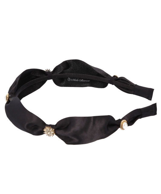 Collina Hair Band チェコクリスタル パール サテン コリーナ ヘアバンド