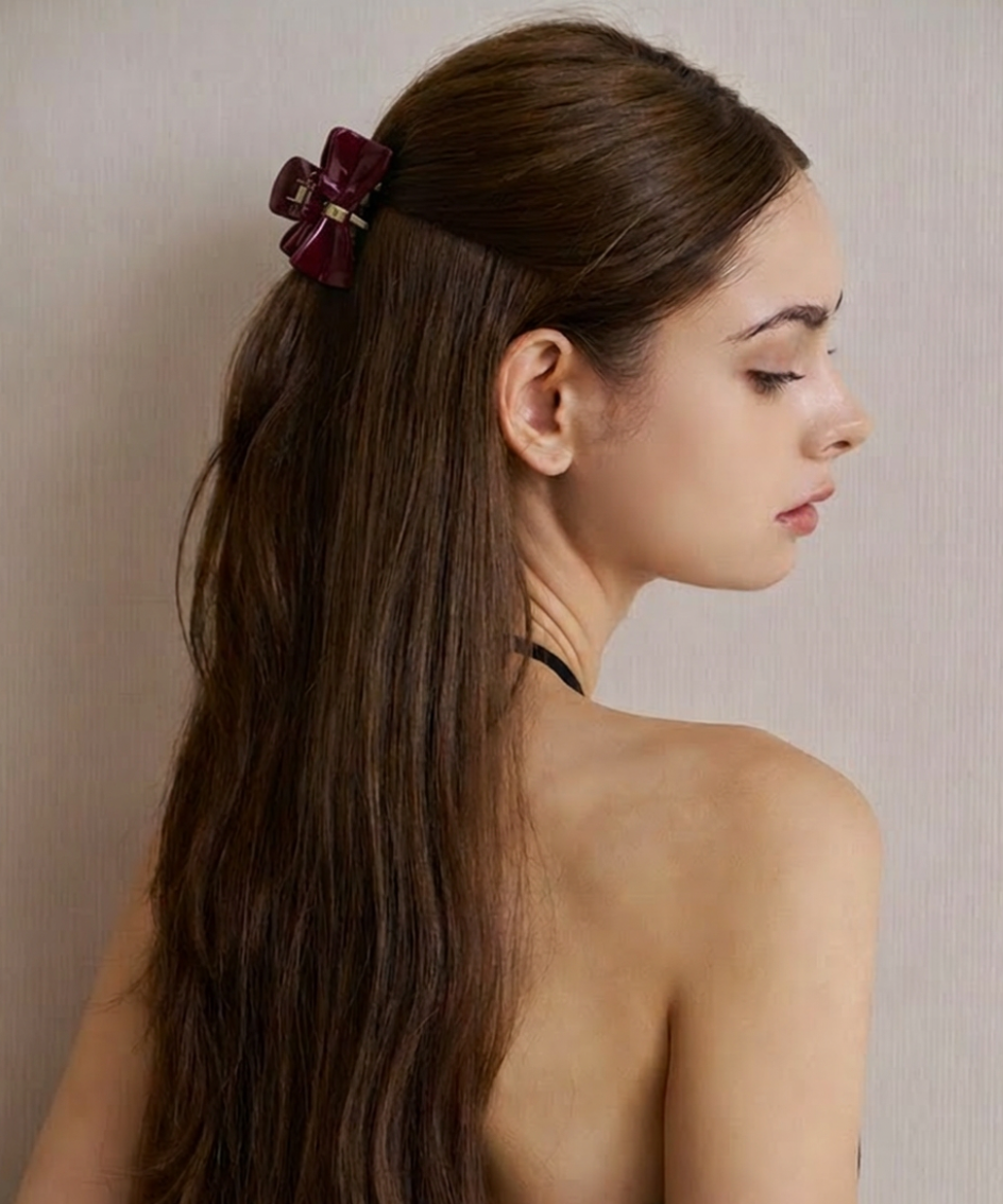Neo Claw Ribbon Clip ネオ リボン ヘアクリップ クロークリップMサイズ メラビアンカ 韓国ヘアアクセサリー ブランド
