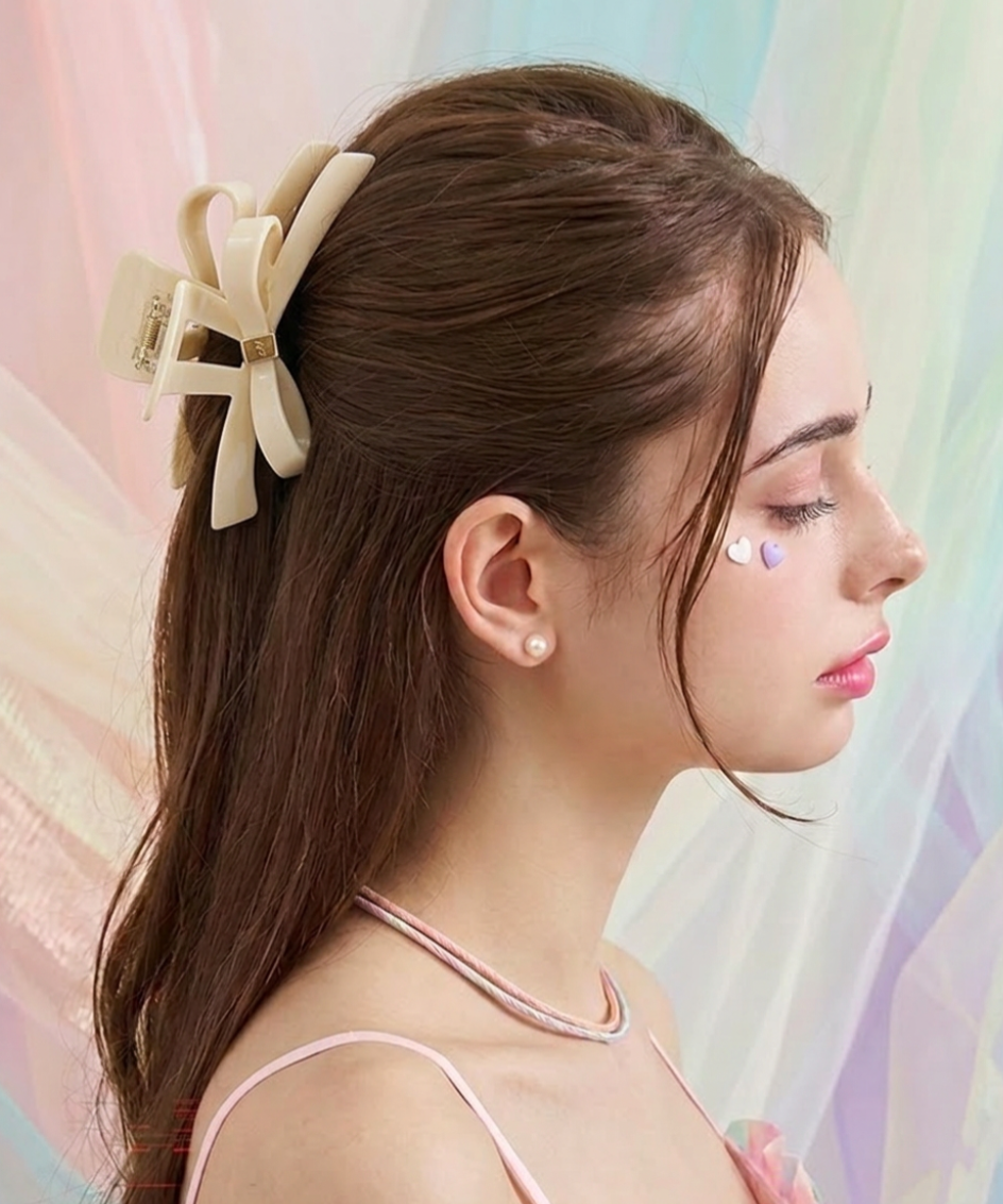 【NEW】Neo Claw Ribbon Clip ネオ リボン ヘアクリップ クロークリップ Lサイズ メラビアンカ 韓国ヘアアクセサリー ブランド
