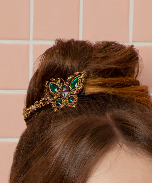 Elisa Barrette  クリスタル パール アンティーク エリーザ バレッタ  ヘアクリップ