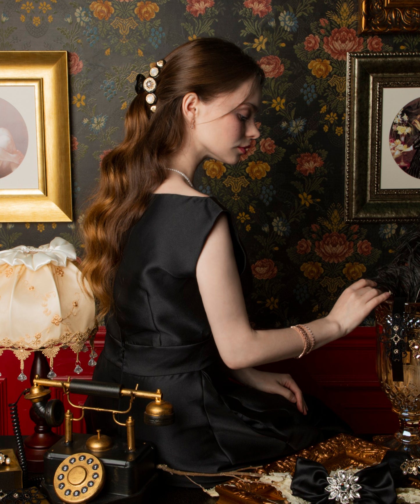 Luna Hair Claw レザー パール ルナ ヘアクロー ヘアクリップ