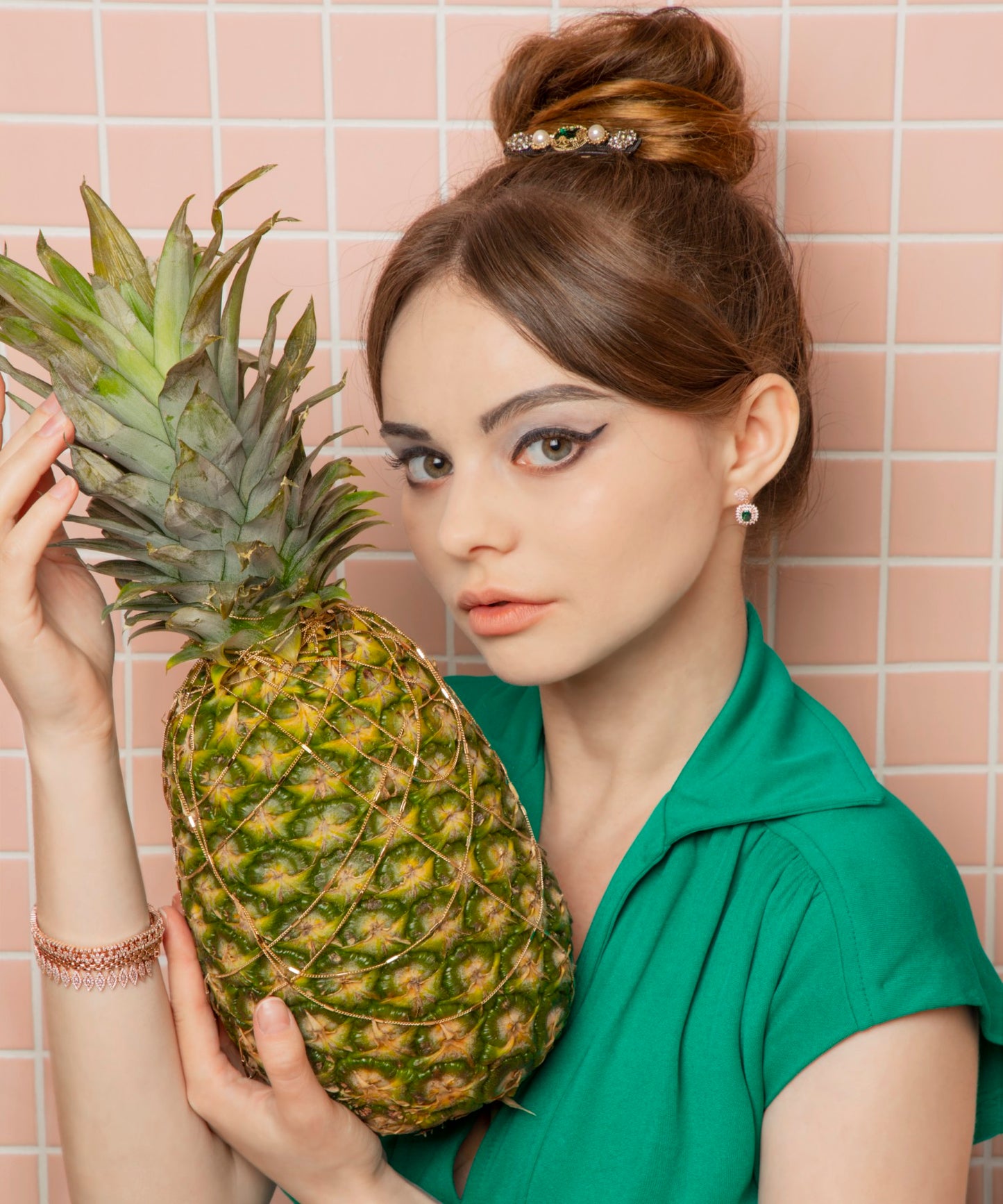 Lena Hair Clip Mini クリスタル パール アンティーク レナ ミニ ヘアクリップ