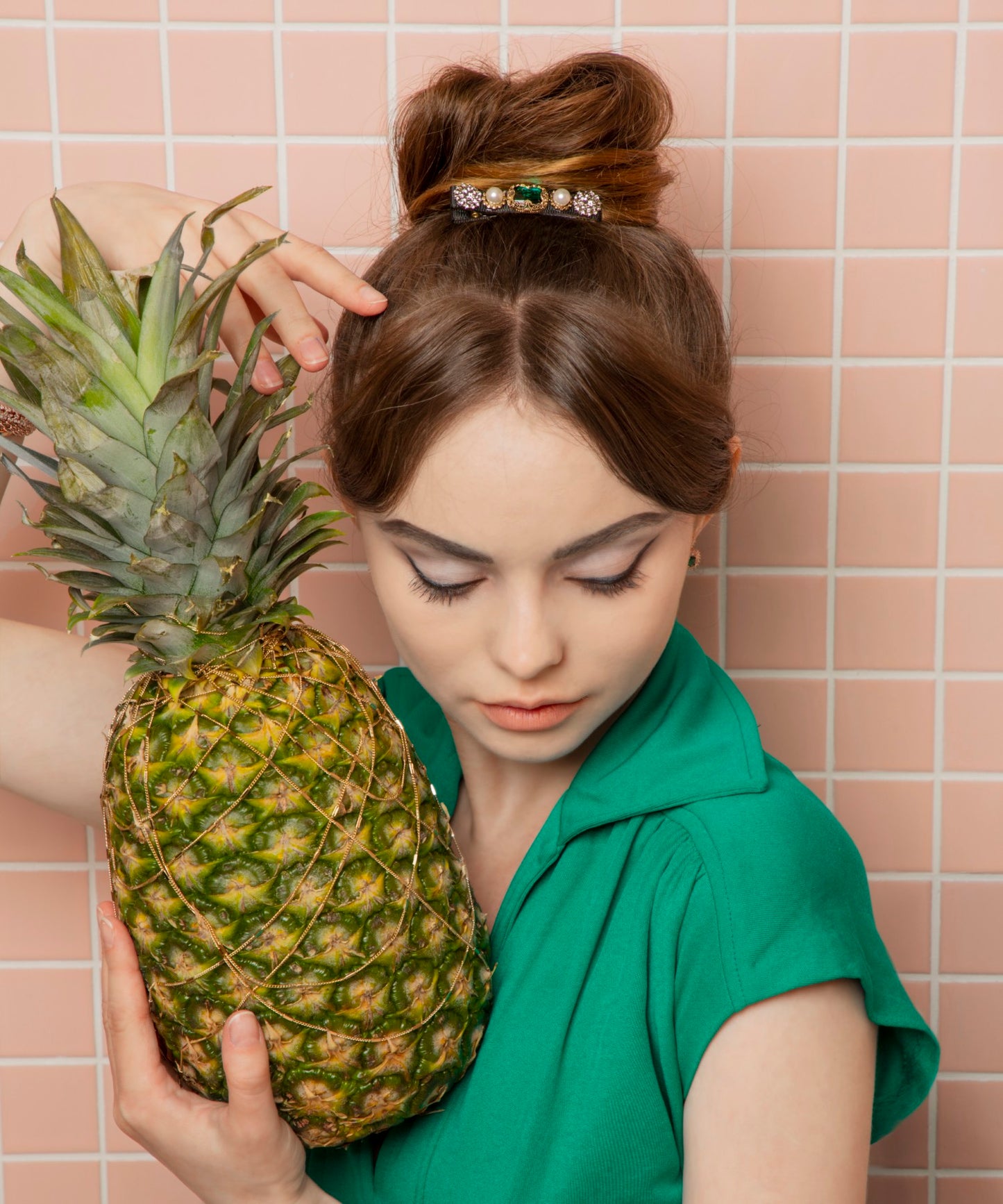 Lena Hair Clip Mini クリスタル パール アンティーク レナ ミニ ヘアクリップ