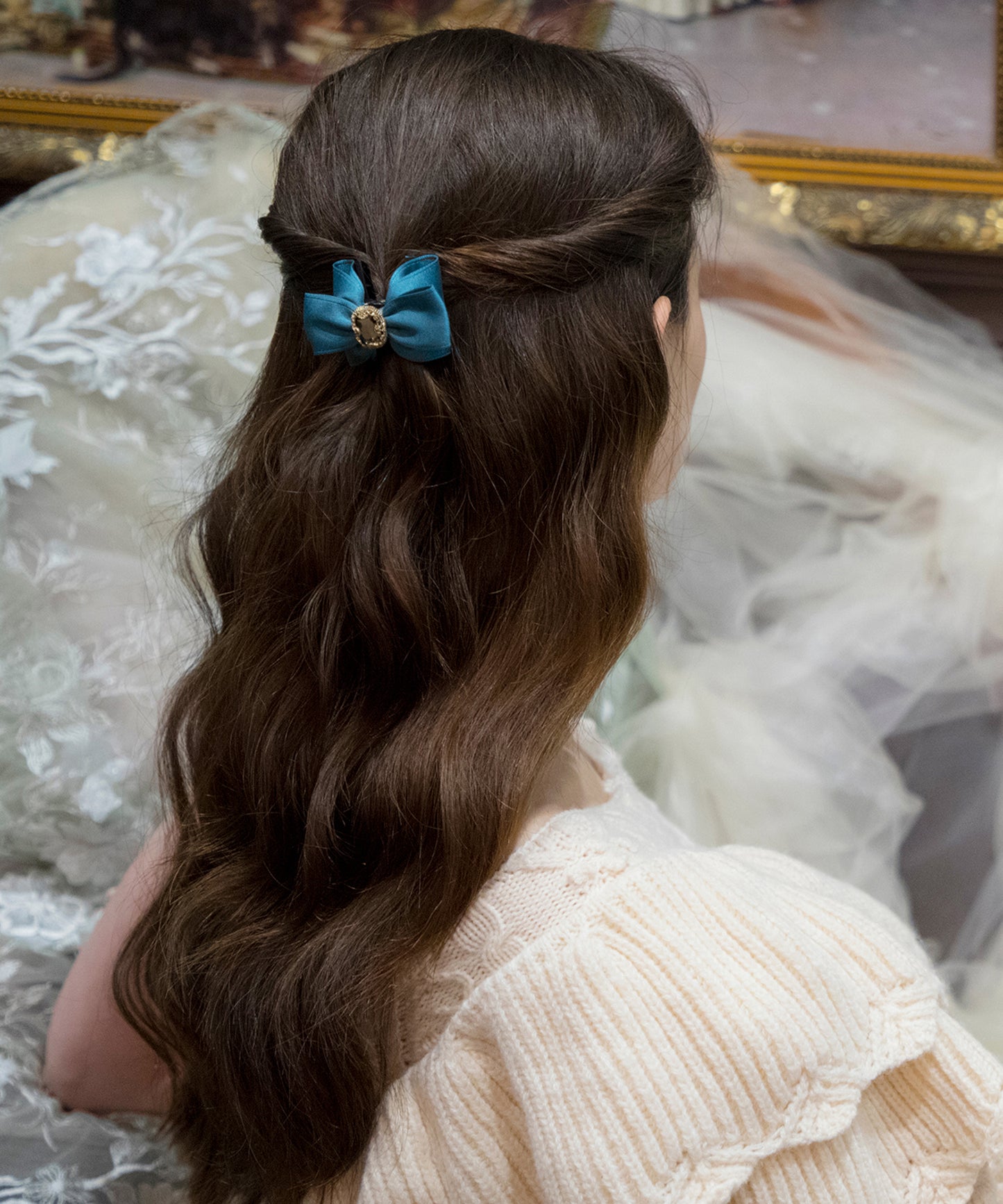 Bona Ribbon Claw Clip ビッグリボン クリスタル ヘアクリップ クロークリップ