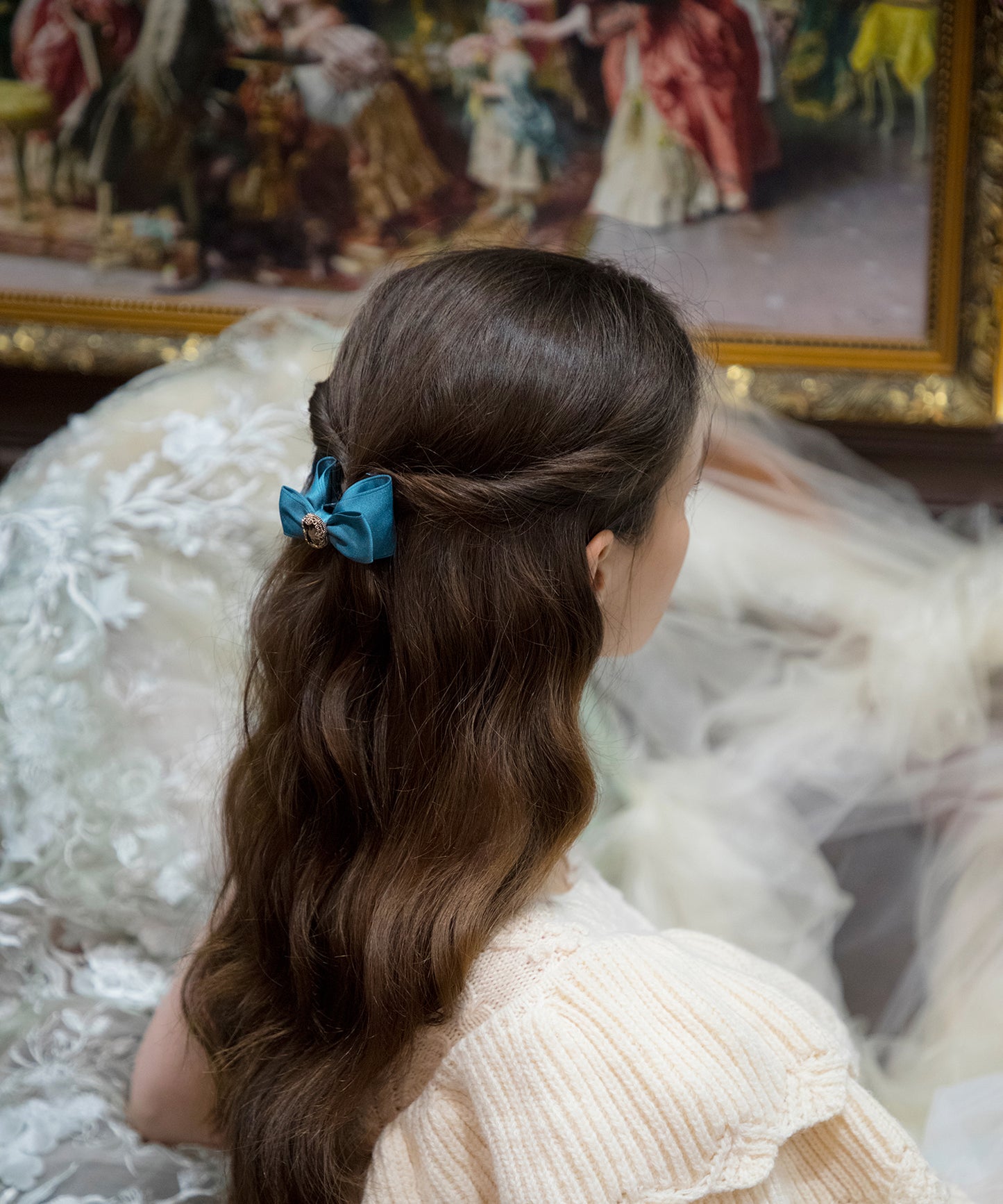 Bona Ribbon Claw Clip ビッグリボン クリスタル ヘアクリップ クロークリップ