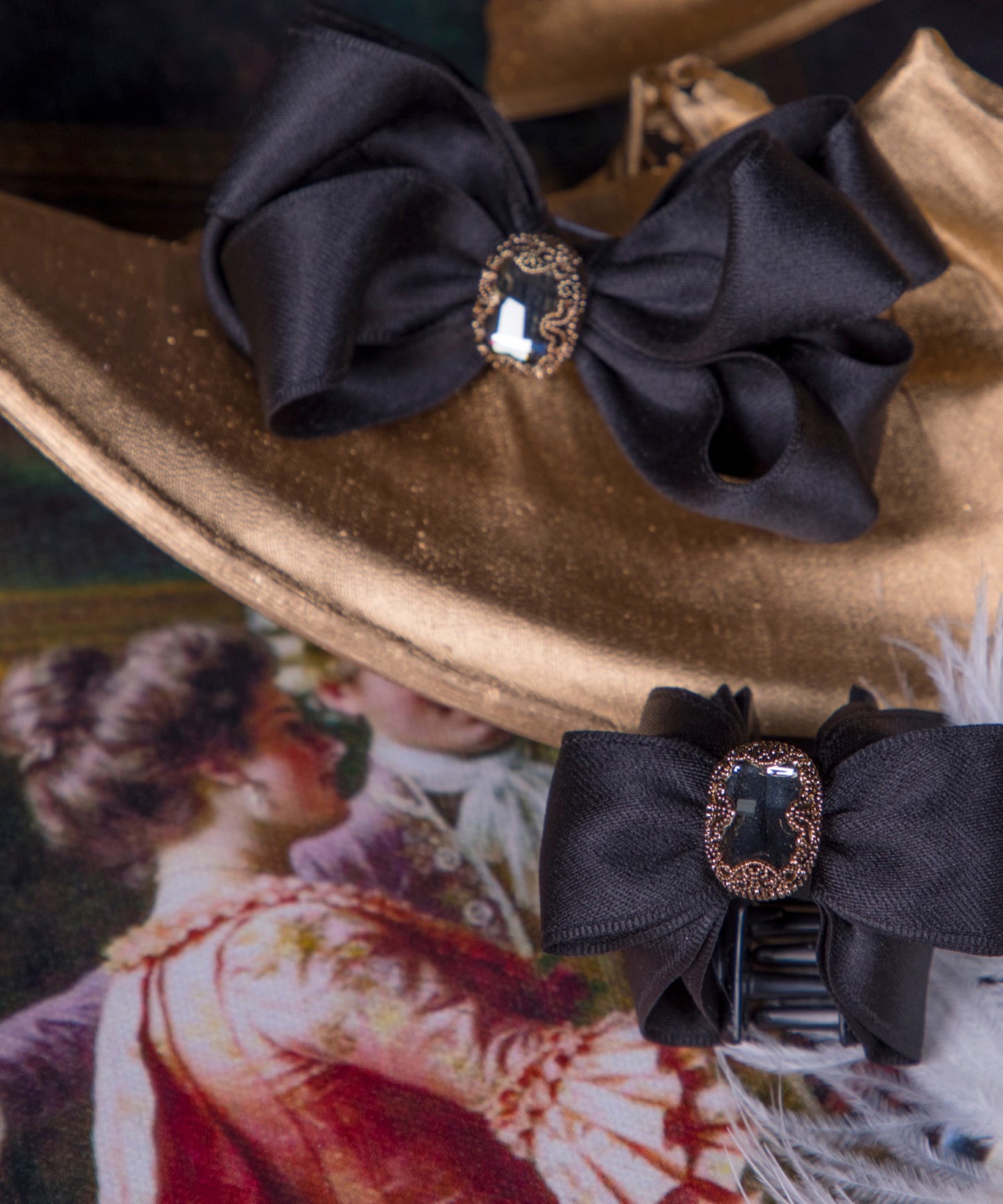 Bona Ribbon Claw Clip ビッグリボン クリスタル ヘアクリップ クロークリップ