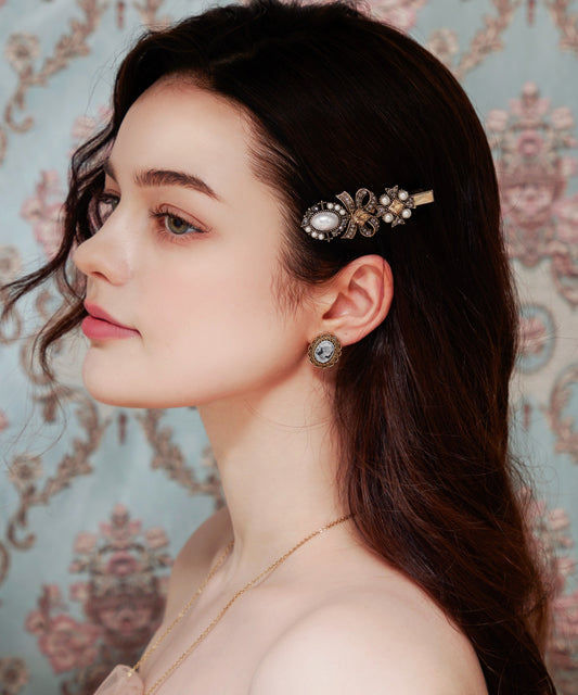 Carina Hair Clip Pin クリスタル パール アンティーク ヘアピン カリーナ