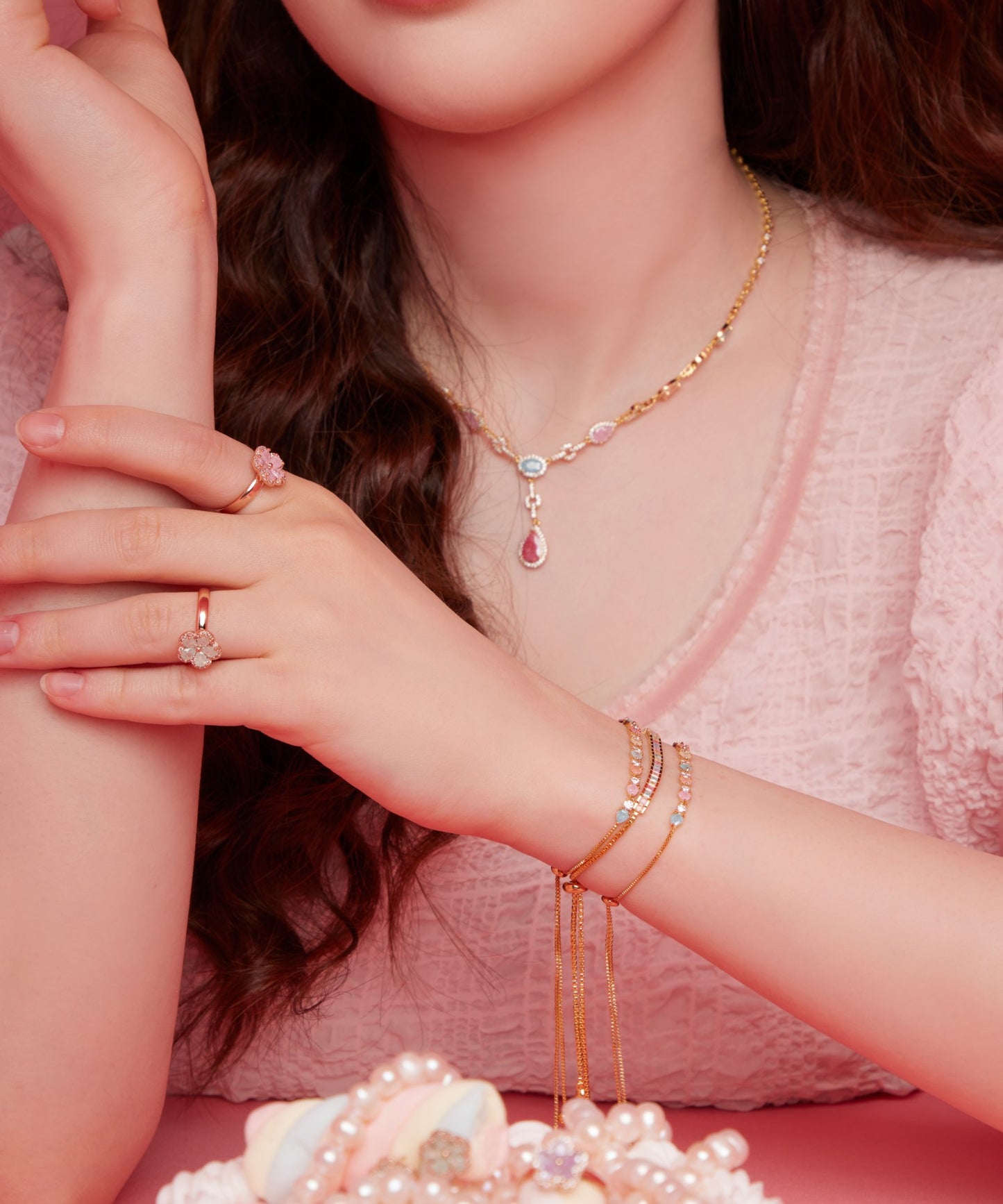 Annie Bracelet パステル キュービックジルコニア ゴールド アニー ブレスレット