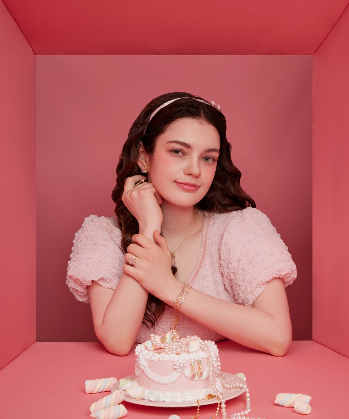 Princi Ear フラワーデザイン キュービックジルコニア ピアス