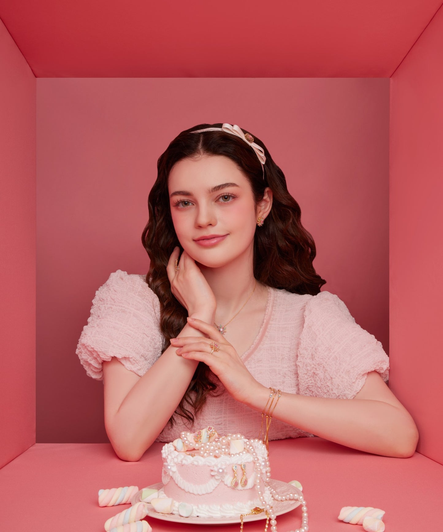 Princi NK フラワー キュービックジルコニア ネックレス アクセサリー