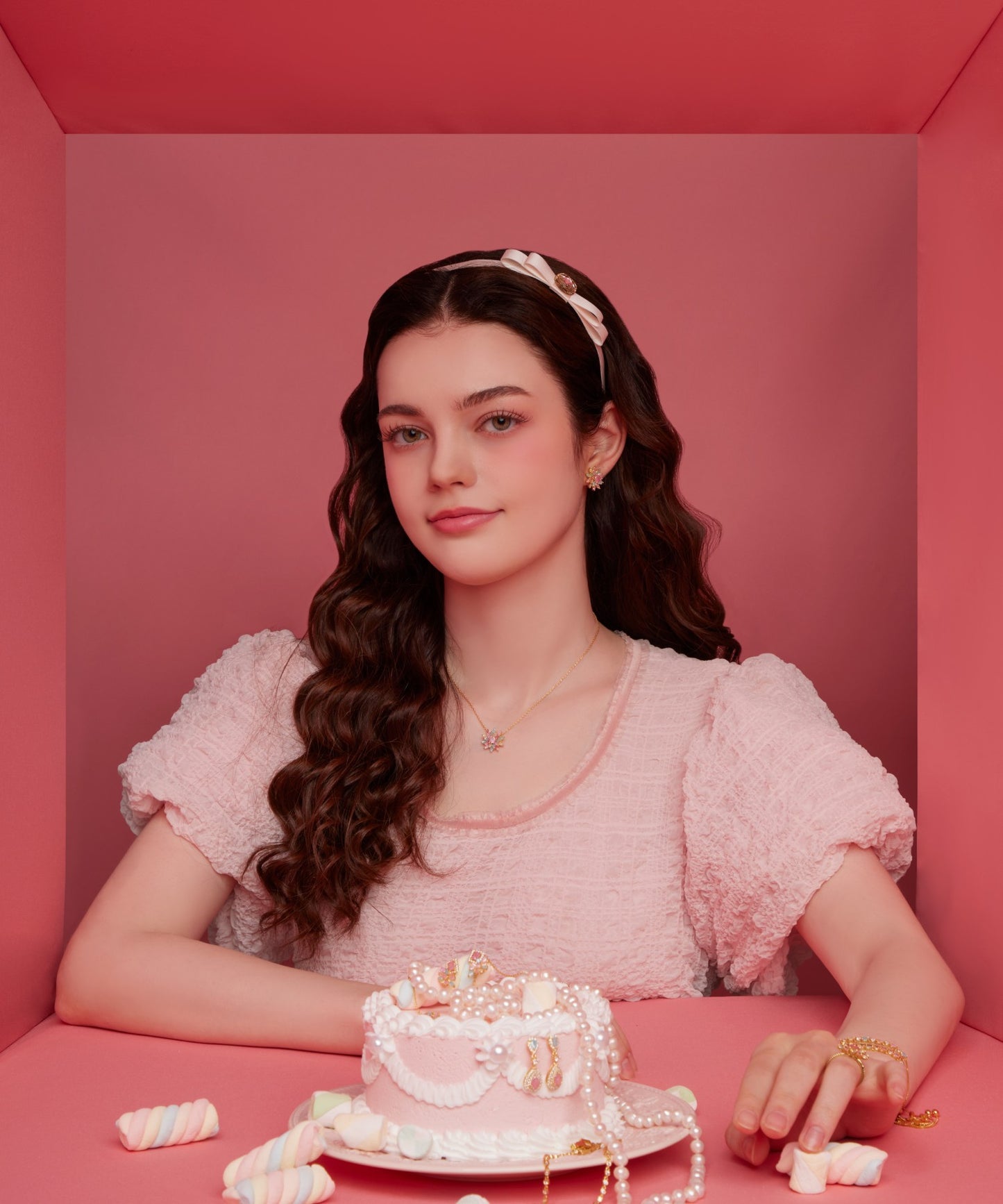 Princi NK フラワー キュービックジルコニア ネックレス アクセサリー