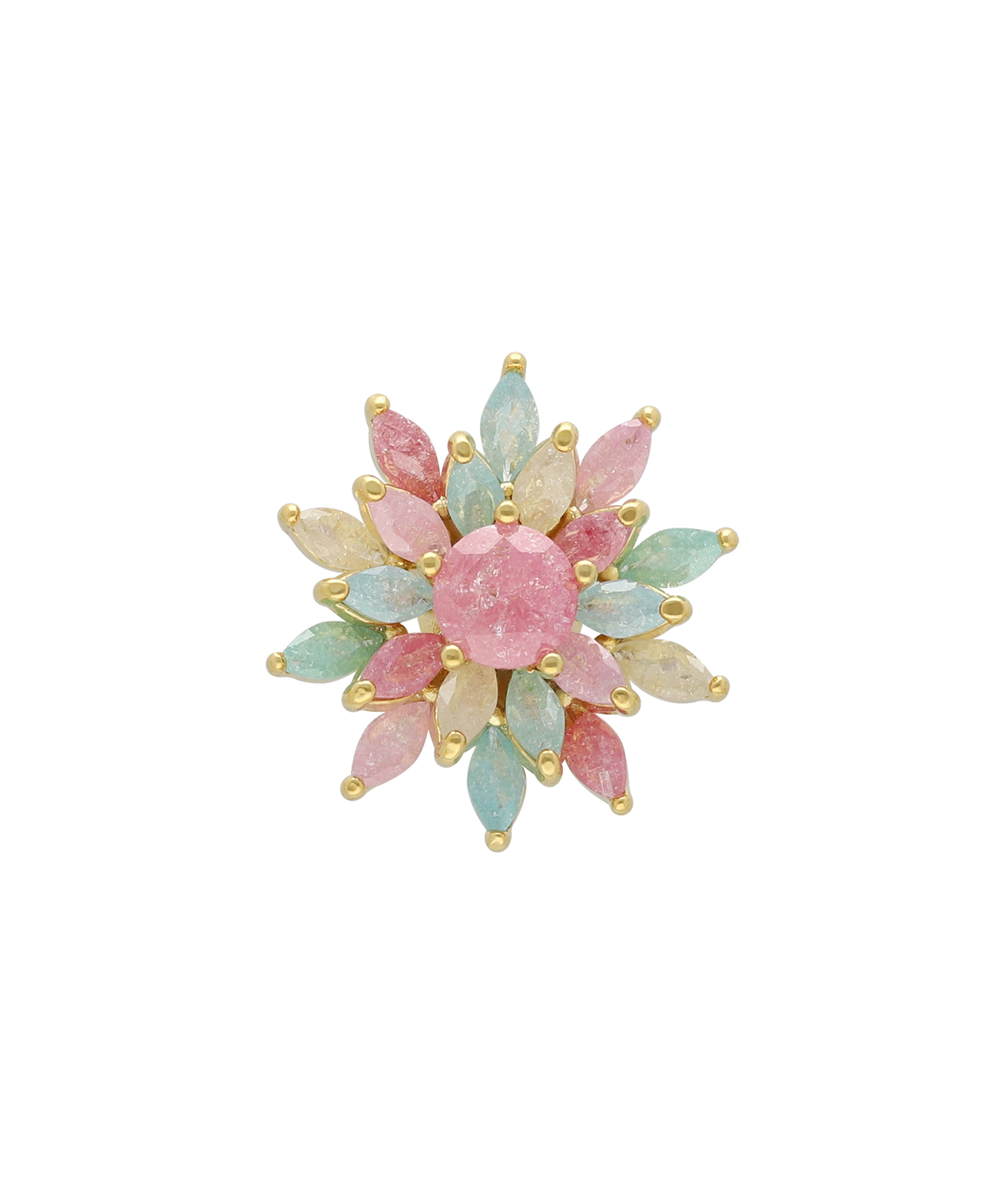 Princi Ear フラワーデザイン キュービックジルコニア ピアス