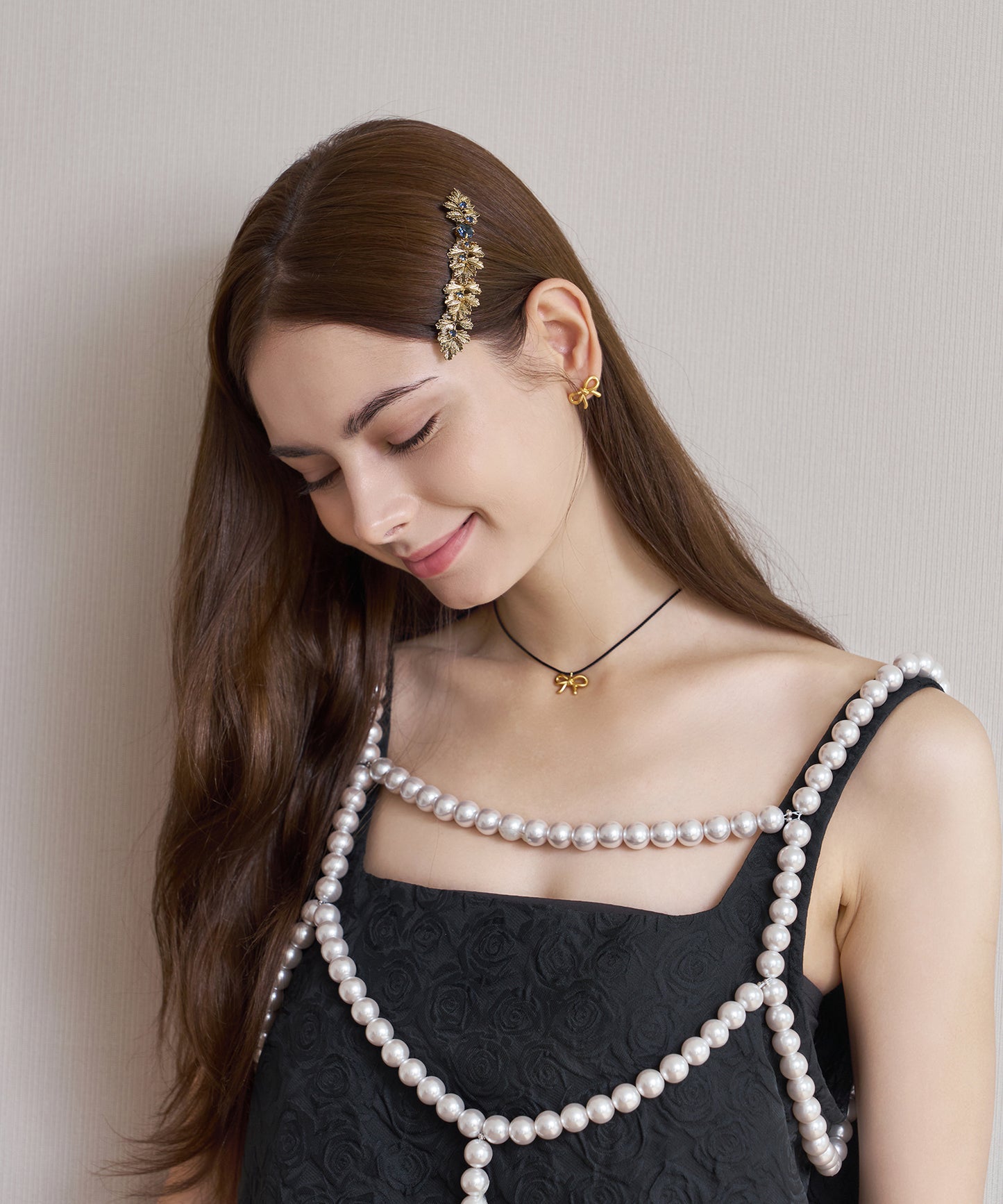 Sanxia Barrette チェコクリスタル アンティーク バレッタ シモーネ ヘアピン