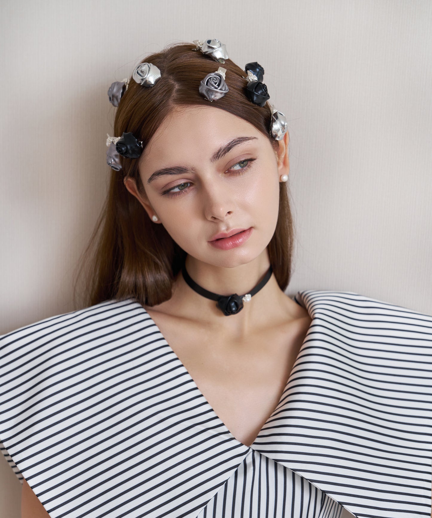 Torce Hair Clip Mini シンセティックレザー パール ミニ ヘアクリップ トルチェ メラビアンカ 韓国ヘアアクセサリー ブランド