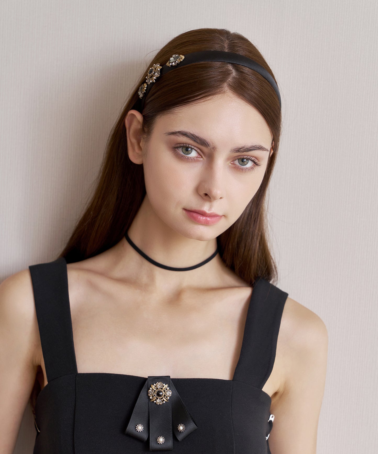 Zolia Hair Bandククリスタル パール アンティーク ゾリア ヘアバンド