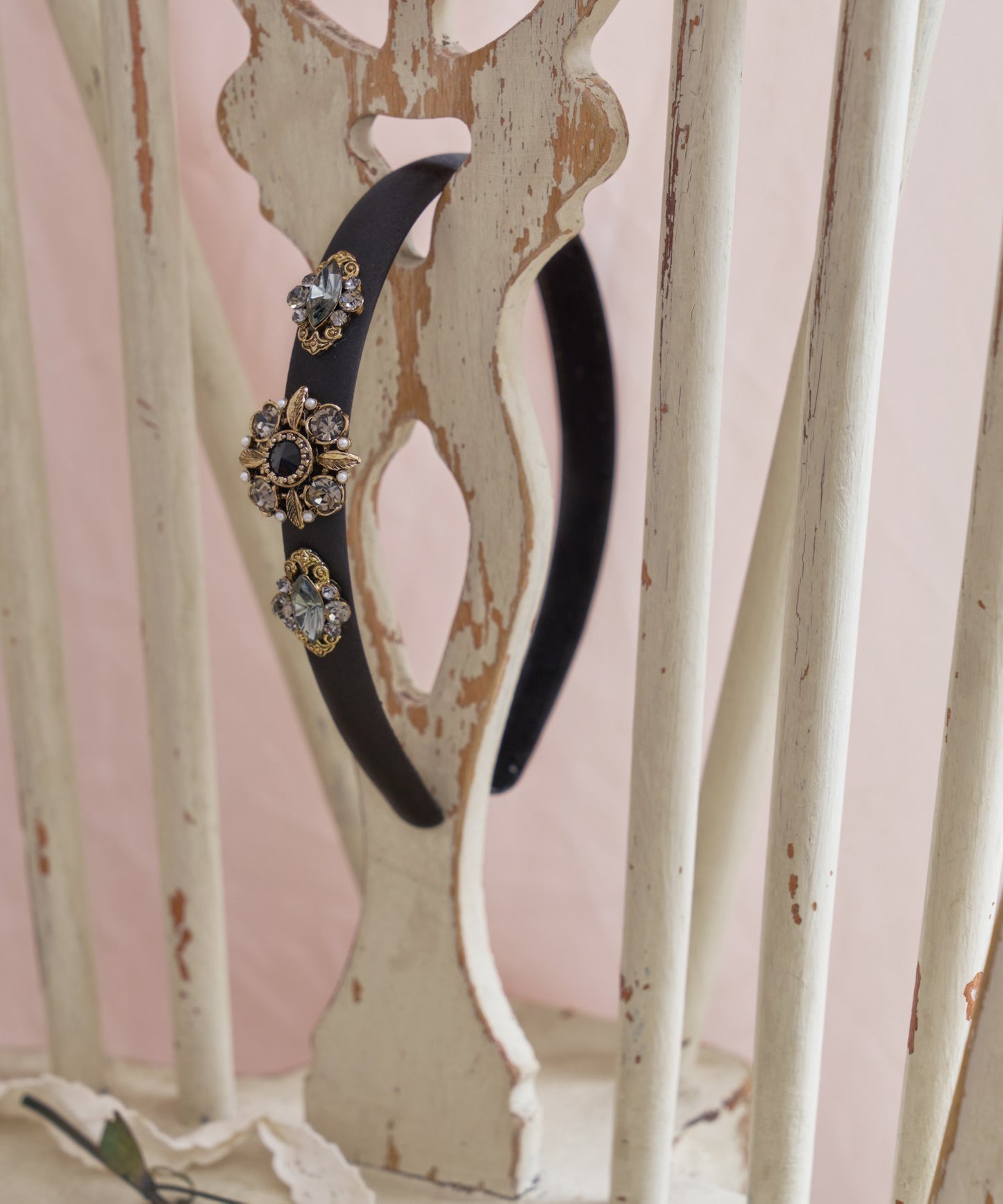 Zolia Hair Bandククリスタル パール アンティーク ゾリア ヘアバンド