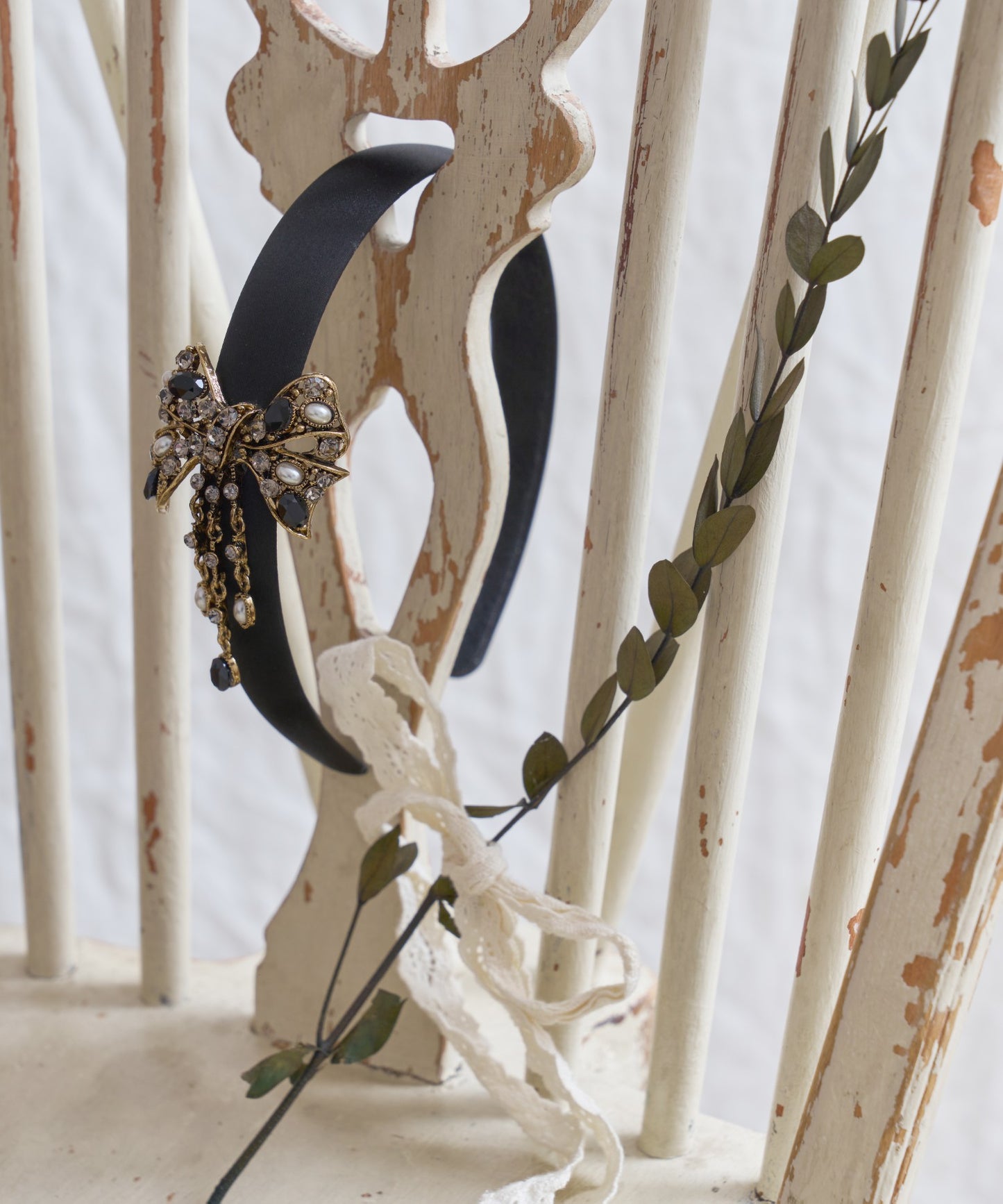 Licar Hair Band クリスタル パール サテン リカー ヘアバンド ヘアカチューシャ