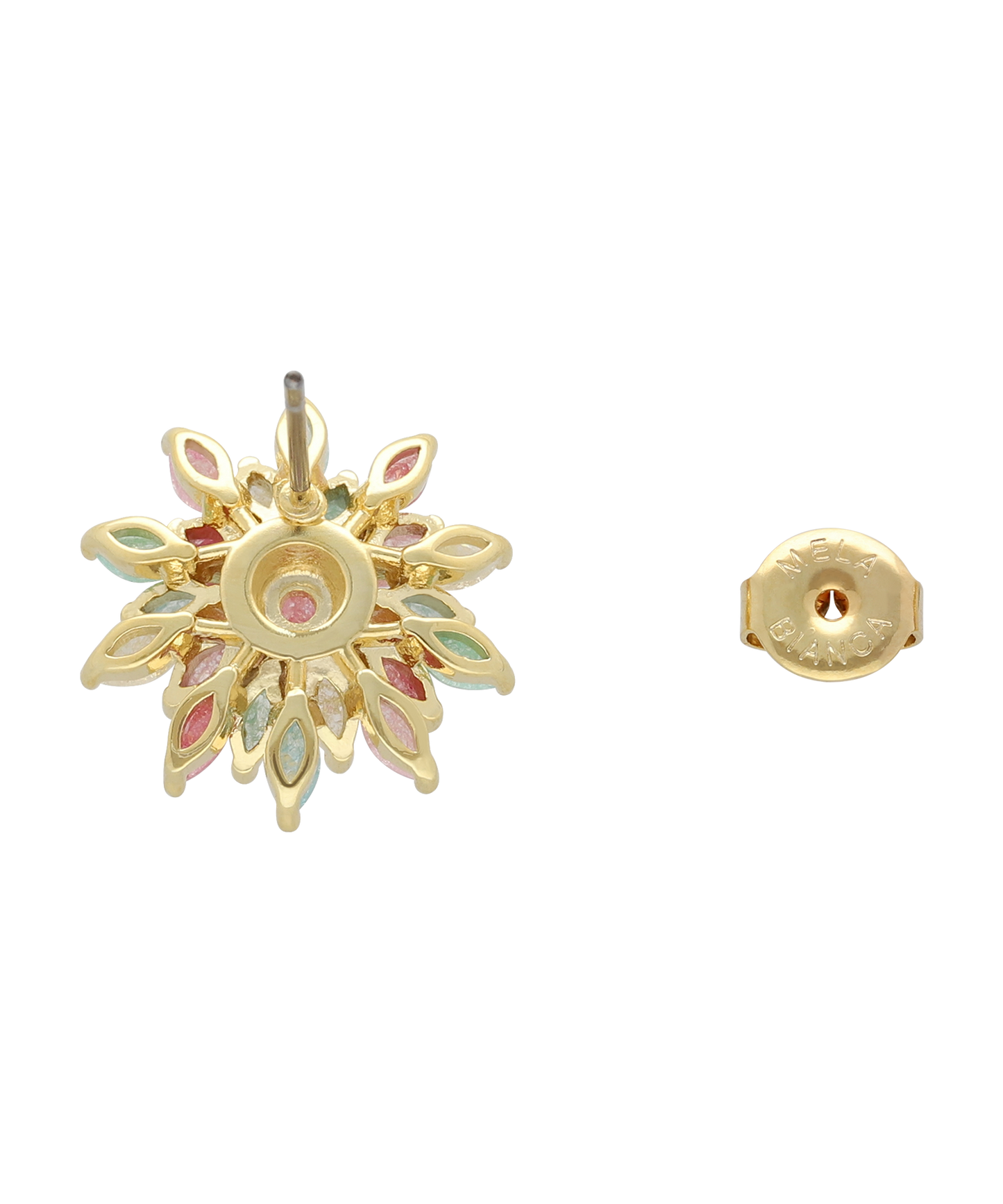 Princi Ear フラワーデザイン キュービックジルコニア ピアス