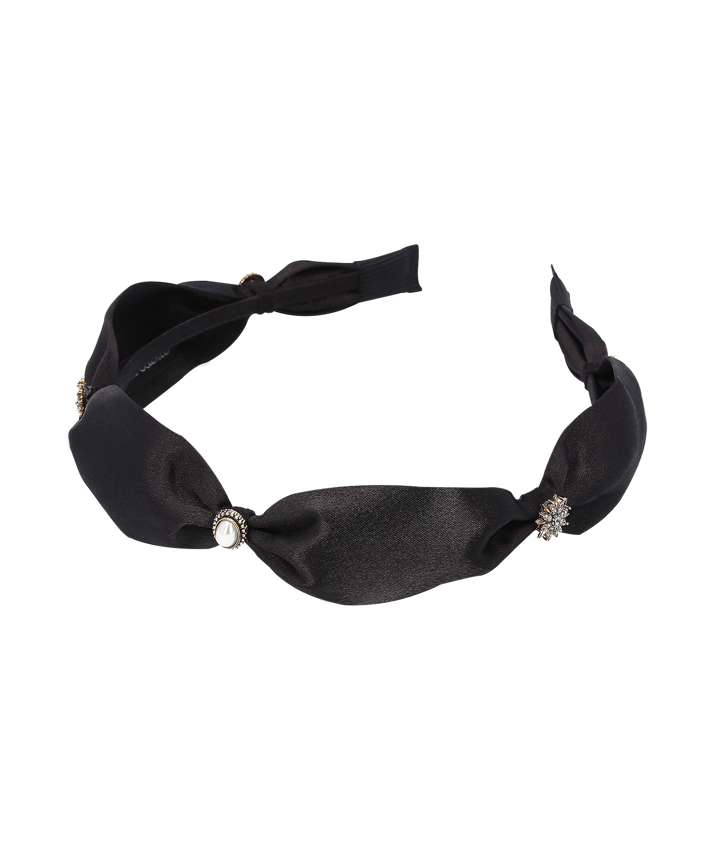 Collina Hair Band チェコクリスタル パール サテン コリーナ ヘアバンド