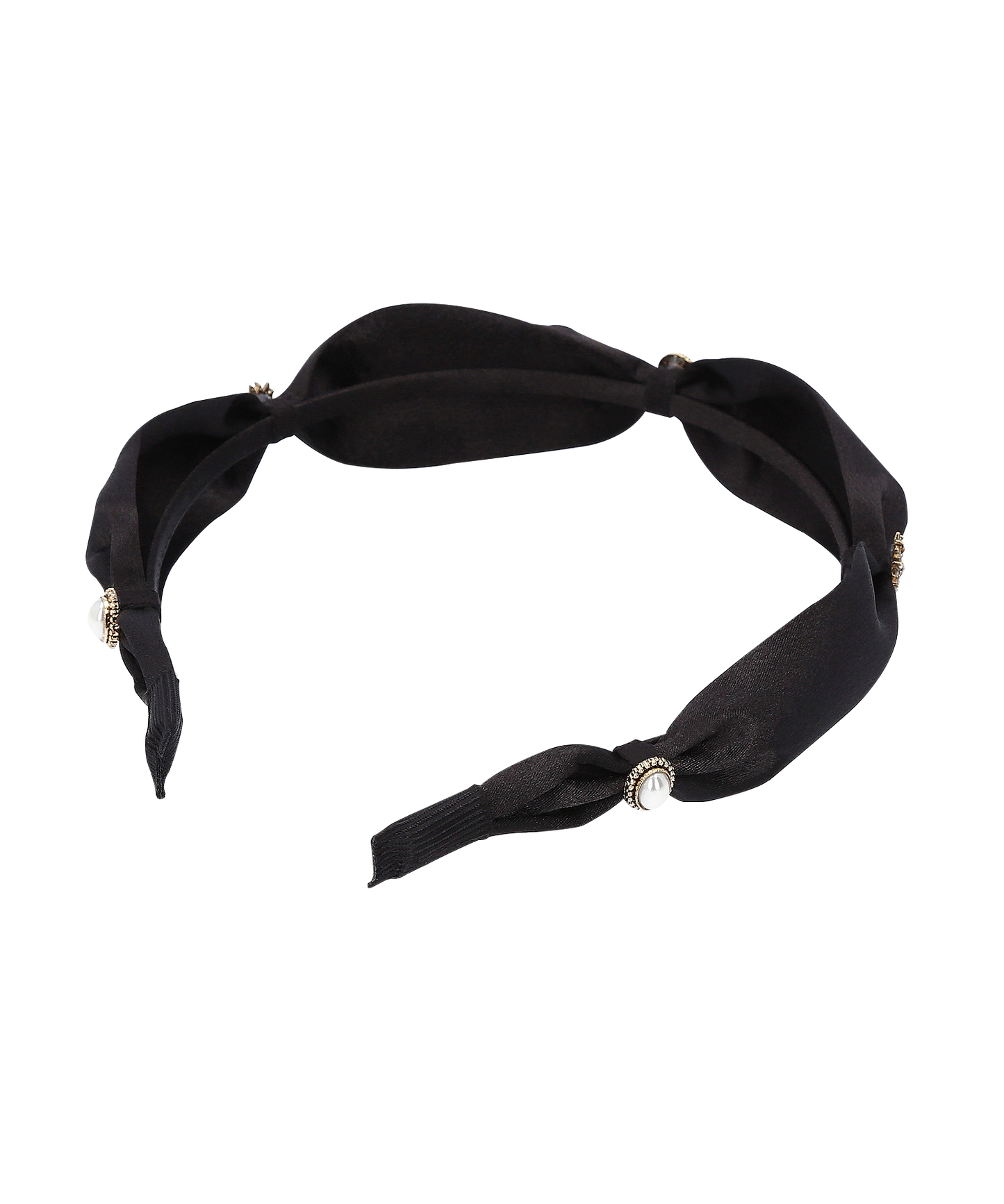 Collina Hair Band チェコクリスタル パール サテン コリーナ ヘアバンド