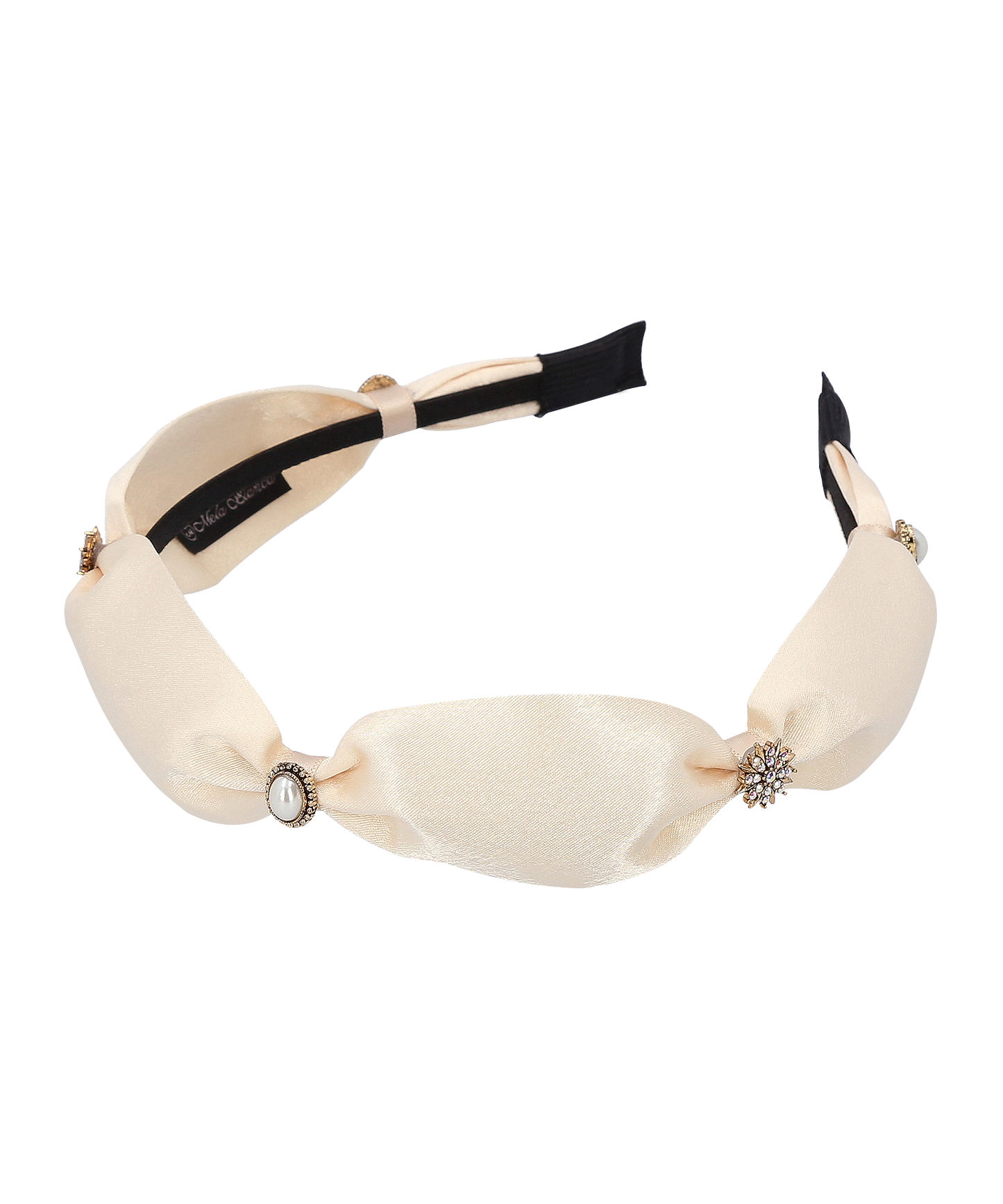 Collina Hair Band チェコクリスタル パール サテン コリーナ ヘアバンド