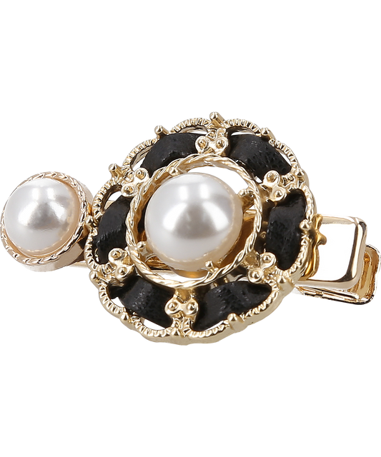 Luna Hair Clip Mini レザー パール ヘアピン ルナ ミニ ヘアクリップ