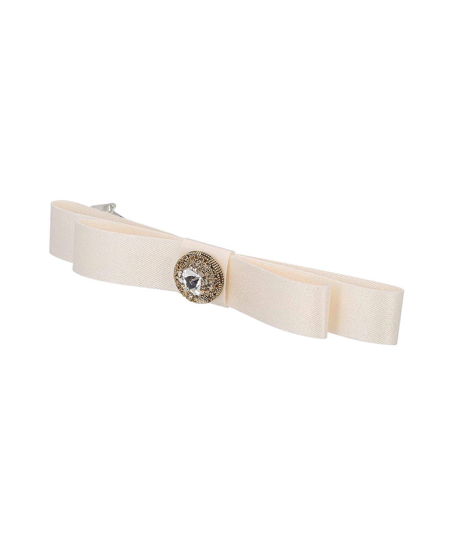 Elda Barrette L クリスタル サテンリボン バレッタ ヘアアクセサリー