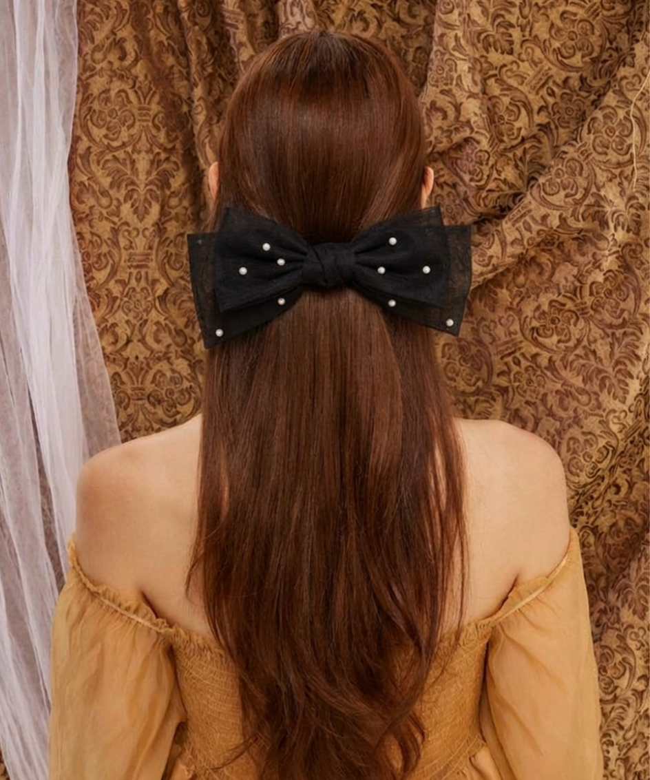 Gianella  Barrette 透け感 オーガンジー ビッグリボン バレッタ メラビアンカ 韓国ヘアアクセサリー ブランド