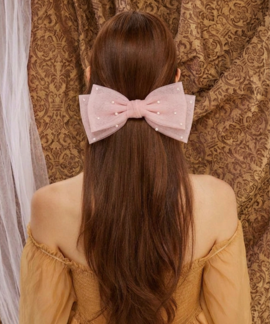 Gianella  Barrette 透け感 オーガンジー ビッグリボン バレッタ メラビアンカ 韓国ヘアアクセサリー ブランド