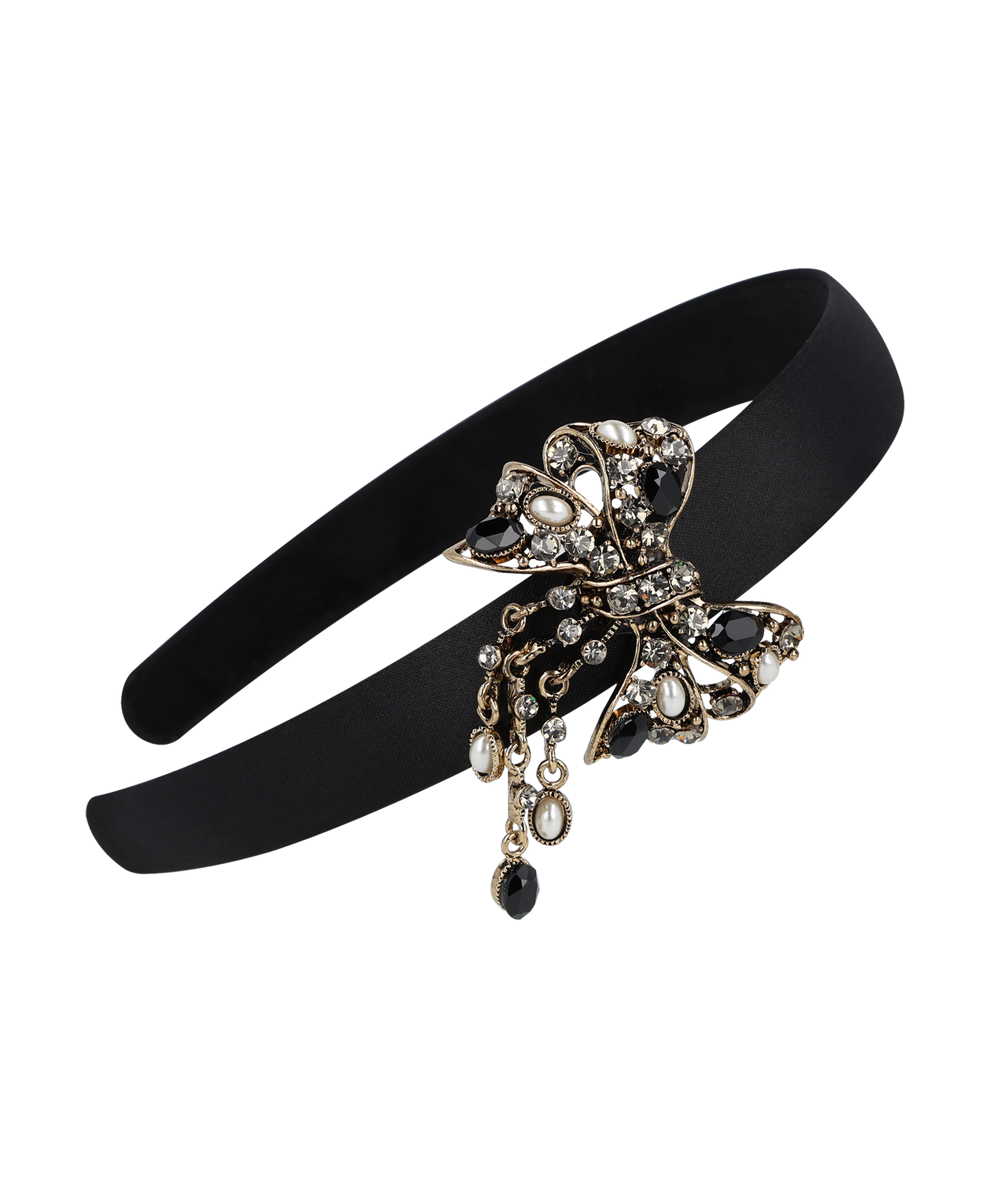 Licar Hair Band クリスタル パール サテン リカー ヘアバンド ヘアカチューシャ