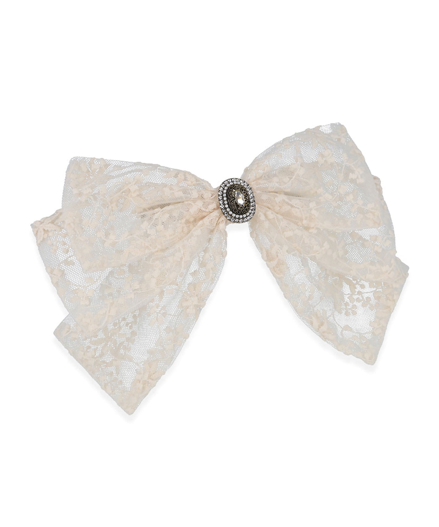 【NEW】Cane Barrette 透け感 レース ビッグリボン バレッタ メラビアンカ 韓国ヘアアクセサリー ブランド