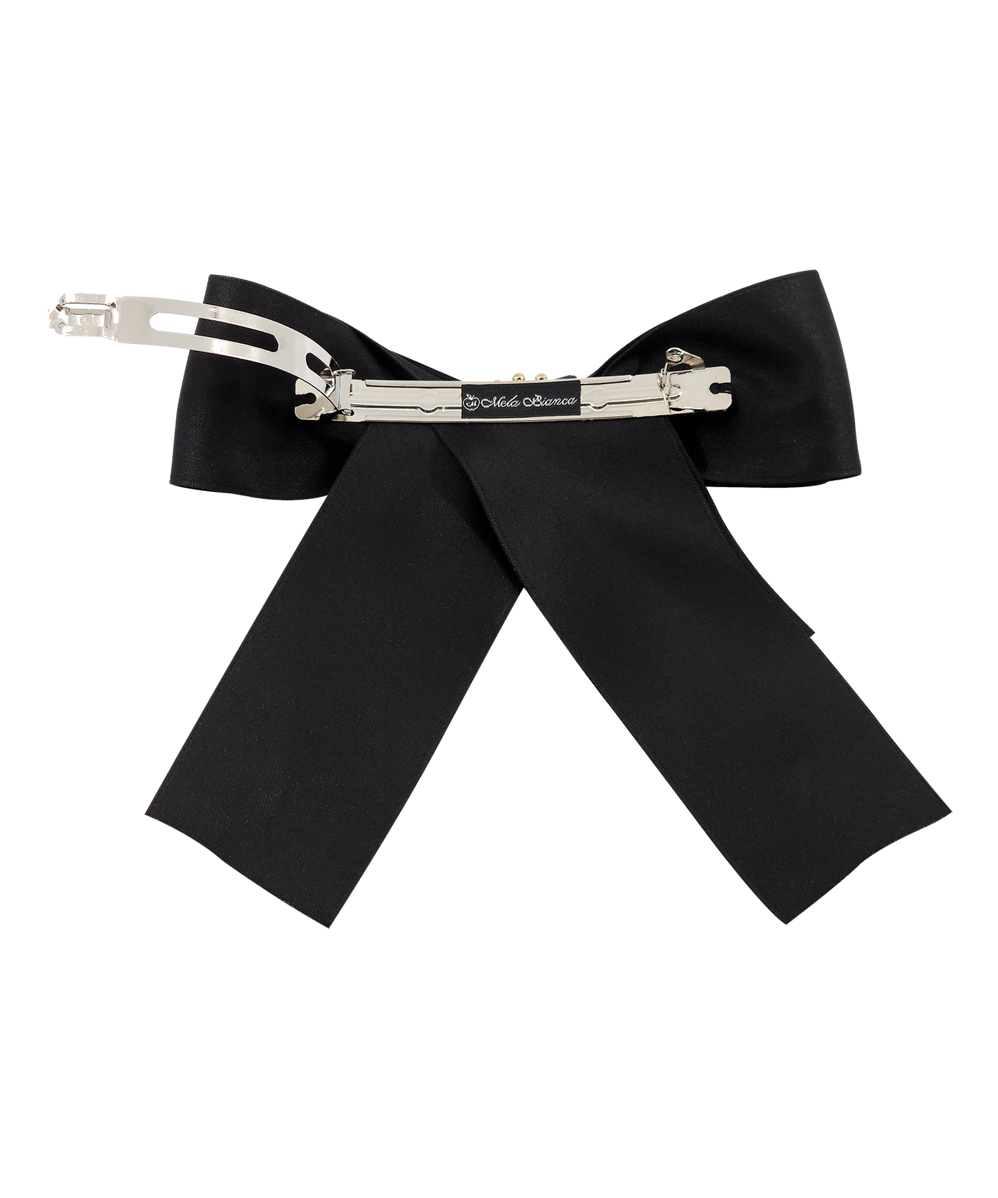 Nerori  Barrette クリスタル パール サテン ビック リボン バレッタ