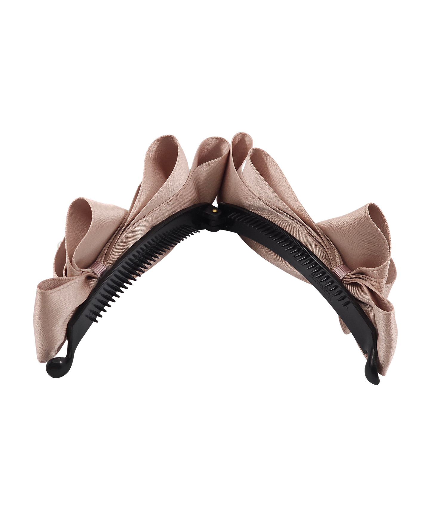 Nilda Banana Pin クリスタル パール サテン ビック リボン バナナクリップ