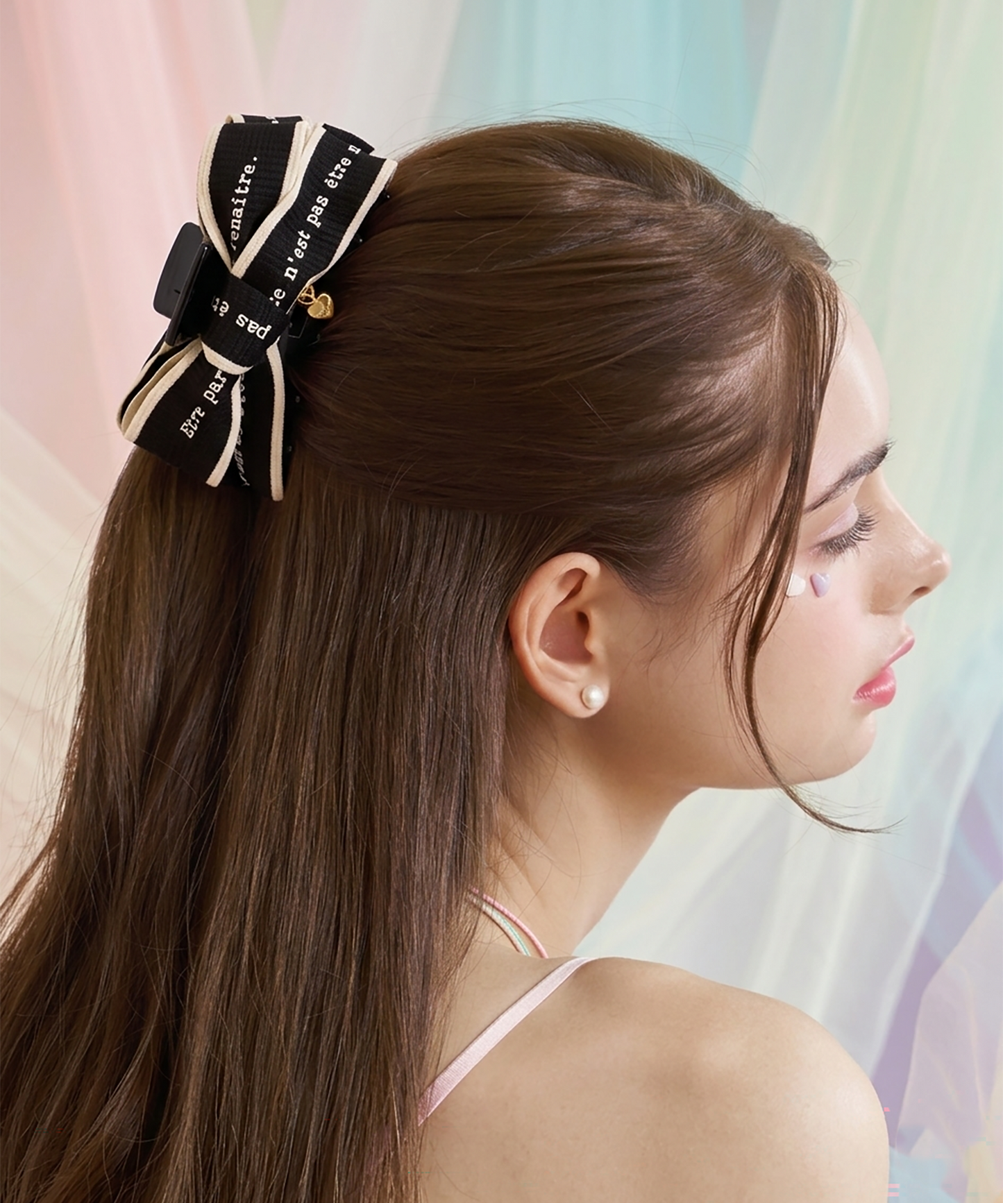 Malle Claw Clip レタリング クラシカル リボン ヘアクリップ クロークリップ