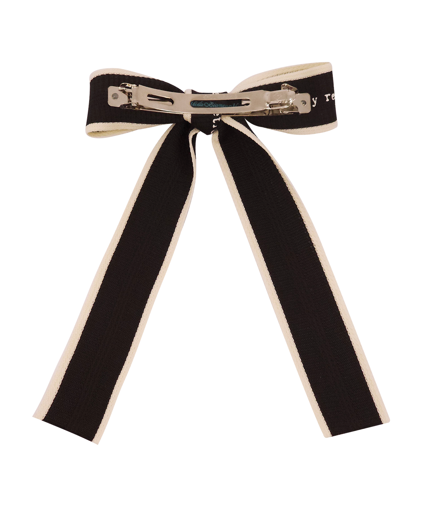 Malle Ribbon Barrette レタリング クラシカル リボン バレッタ メラビアンカ 韓国ヘアアクセサリー ブランド