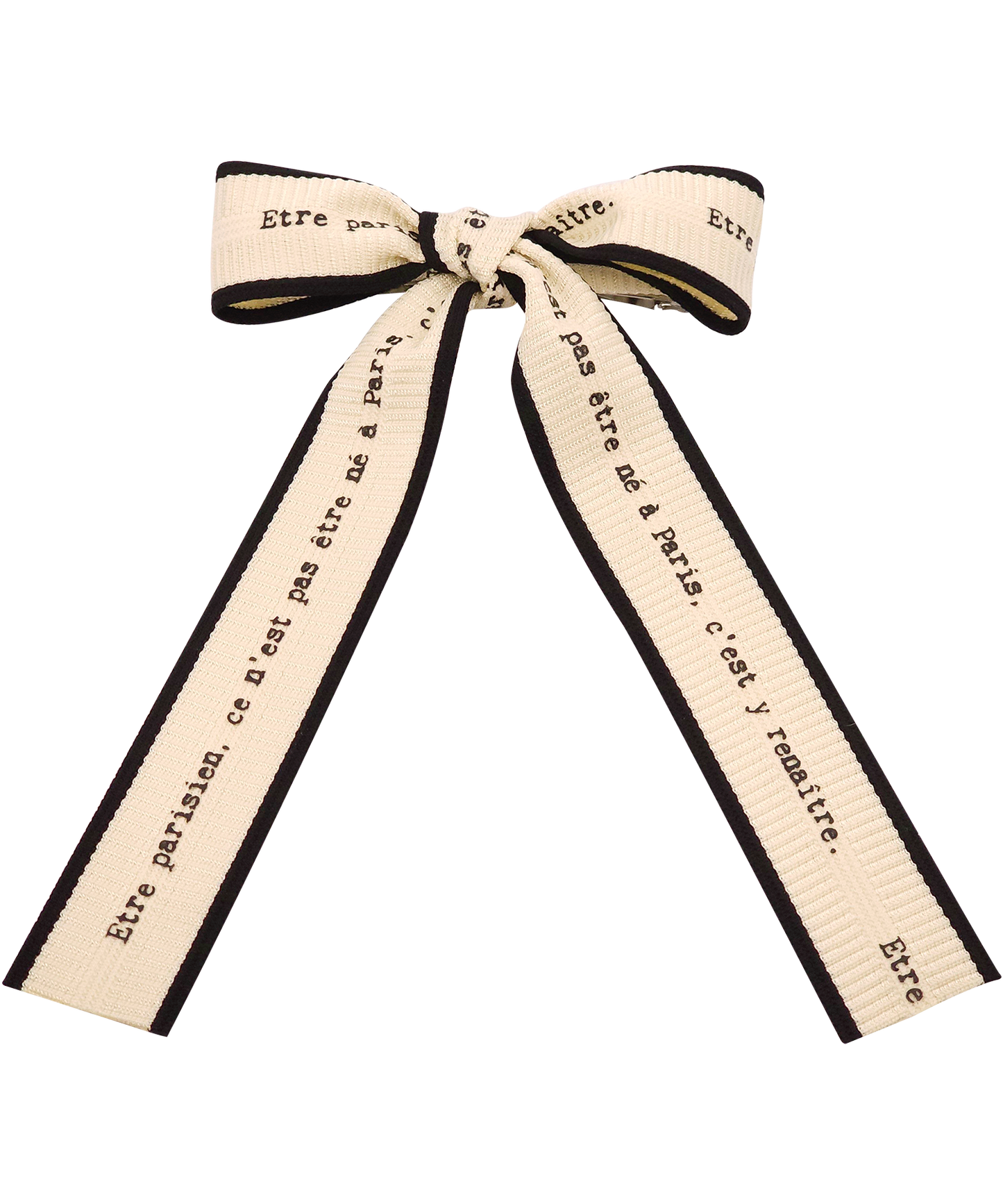 Malle Ribbon Barrette レタリング クラシカル リボン バレッタ メラビアンカ 韓国ヘアアクセサリー ブランド