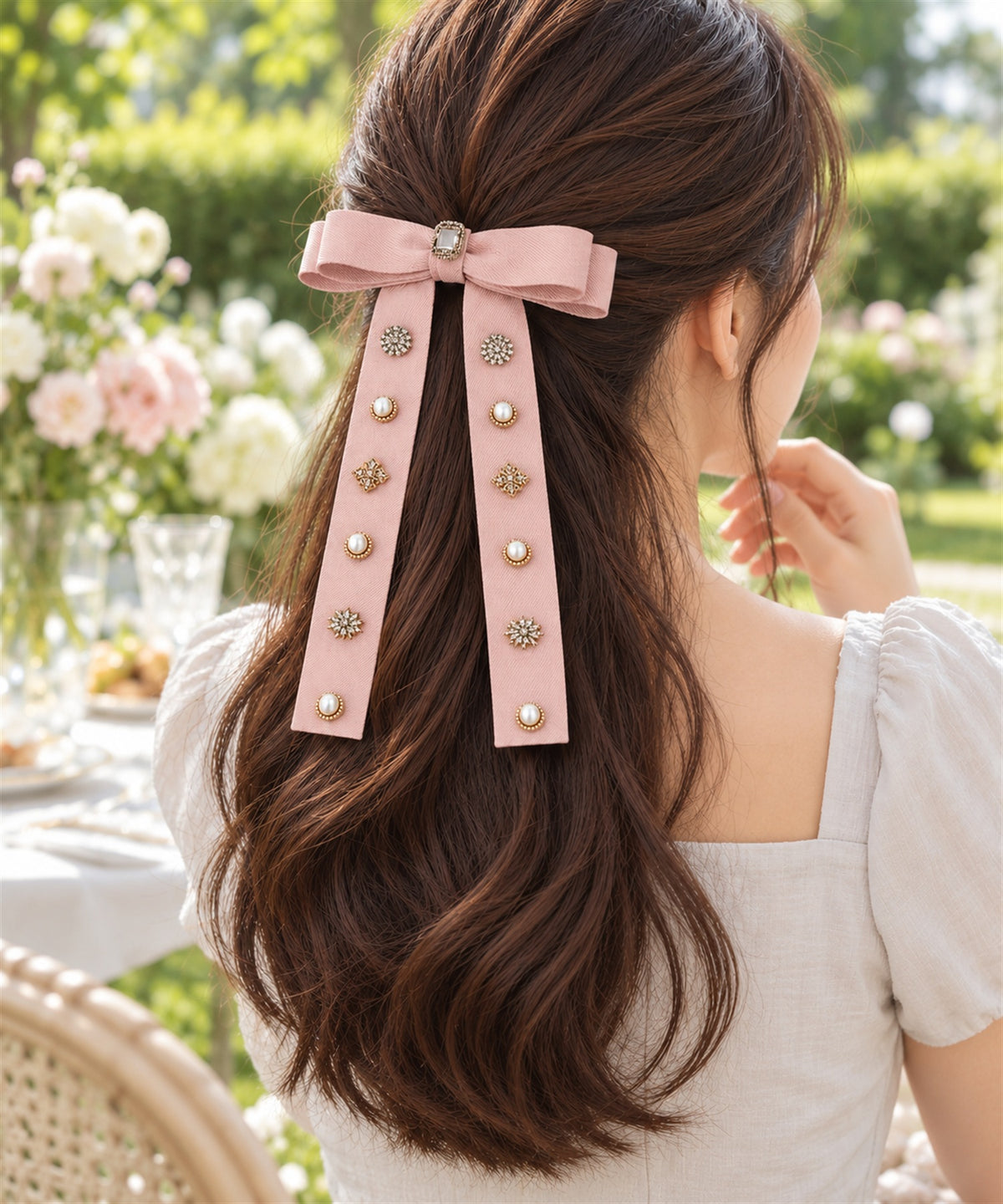 Melabianca Antico アンティコ バレッタ ピンク 着用イメージ