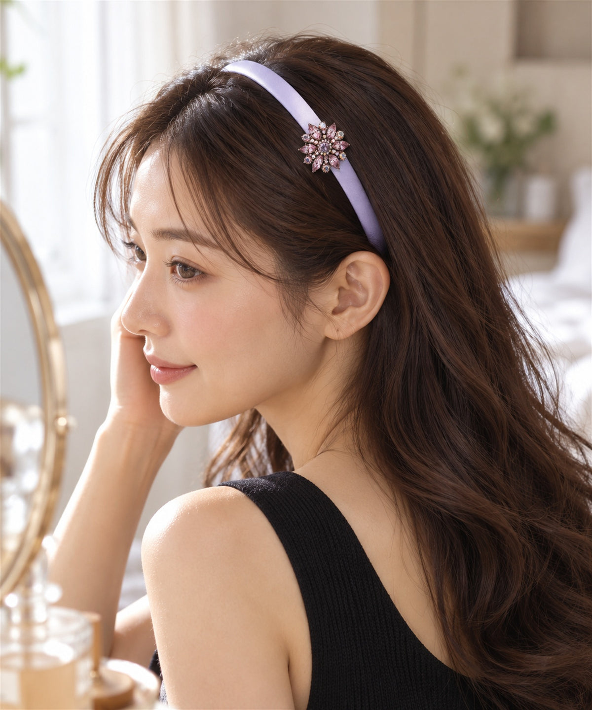 Melabianca Maria マリア ヘアバンド カチューシャ パープル 着用イメージ