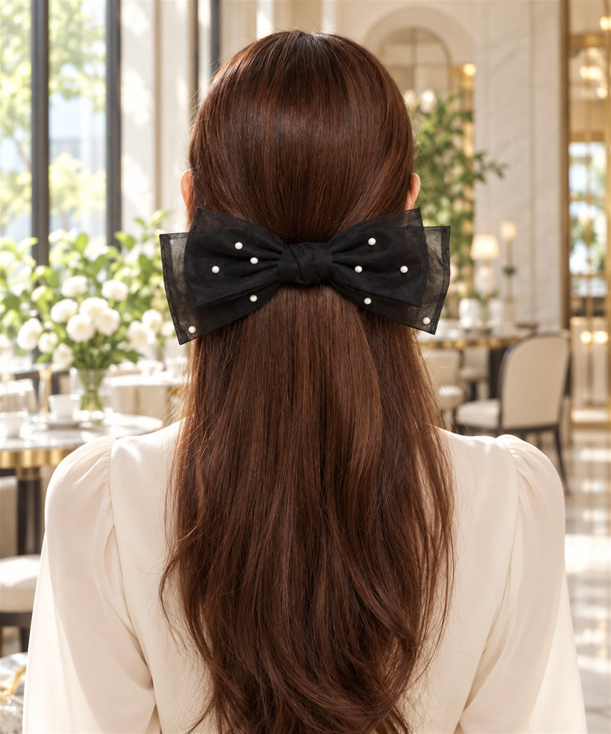 Gianella バレッタ ブラック 後ろ姿の着用イメージ