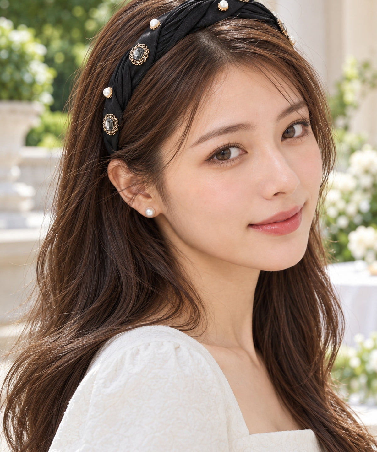 Melabianca Lorelei ローレライ ヘアバンド カチューシャ ブラック 着用イメージ